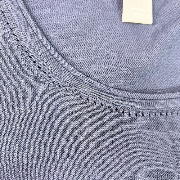 Chico's Tank Sweater Women's Navy Blue 1 Medium Romance Sleeveless Cotton NWT - Picture 6 of 9